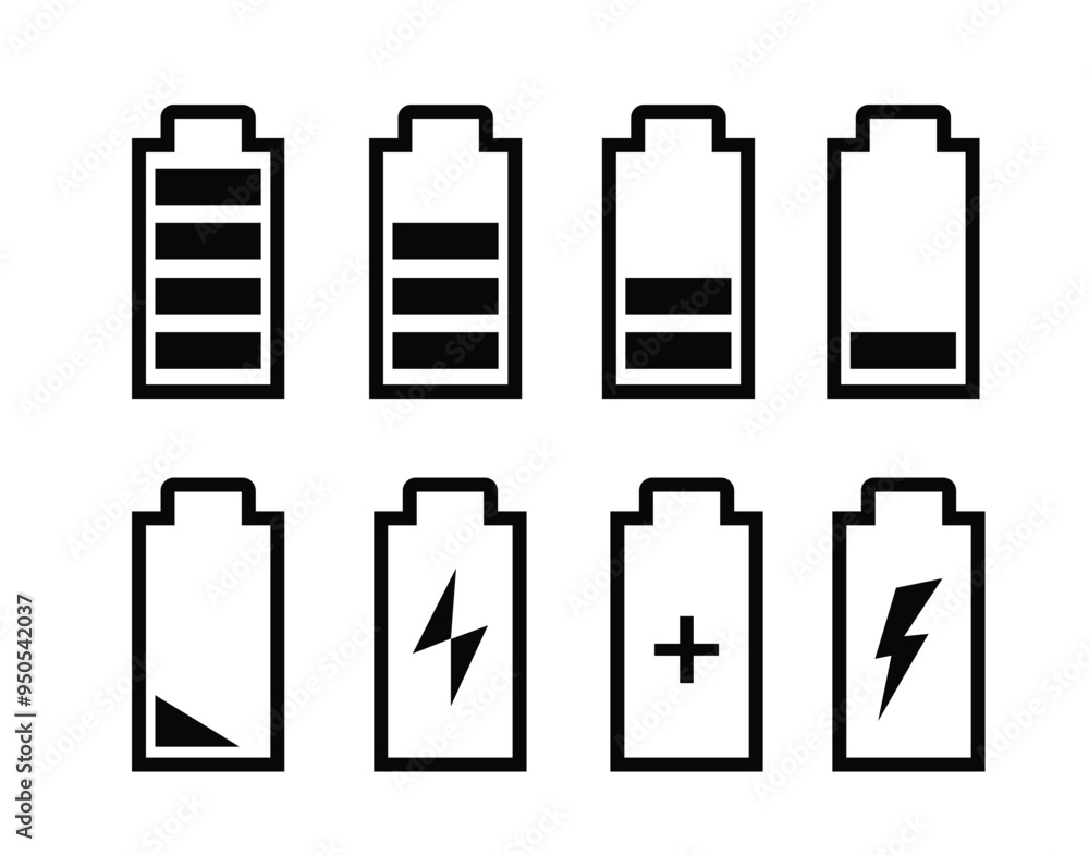 set of battery icons, battery icon set vector design , set of battery icons, battery icon set vector design ,