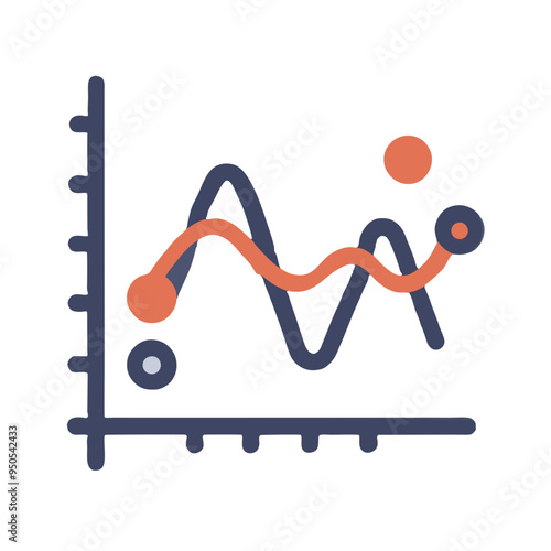The icon conventionally indicates a line graph. Vector image