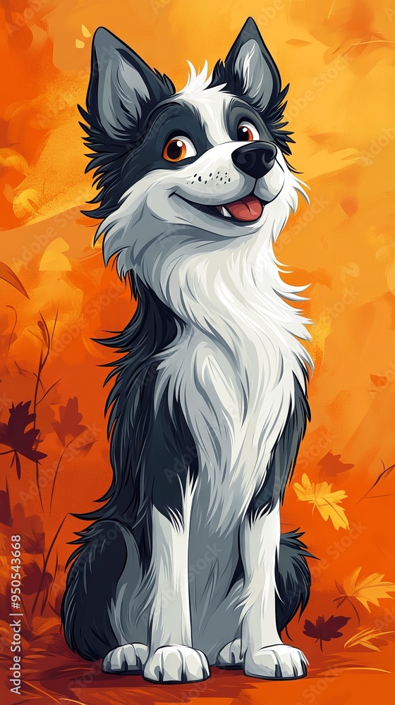 Halloween Eskimo Dog Cartoon. AI generated illustration Halloween Eskimo Dog Cartoon. AI generated illustration