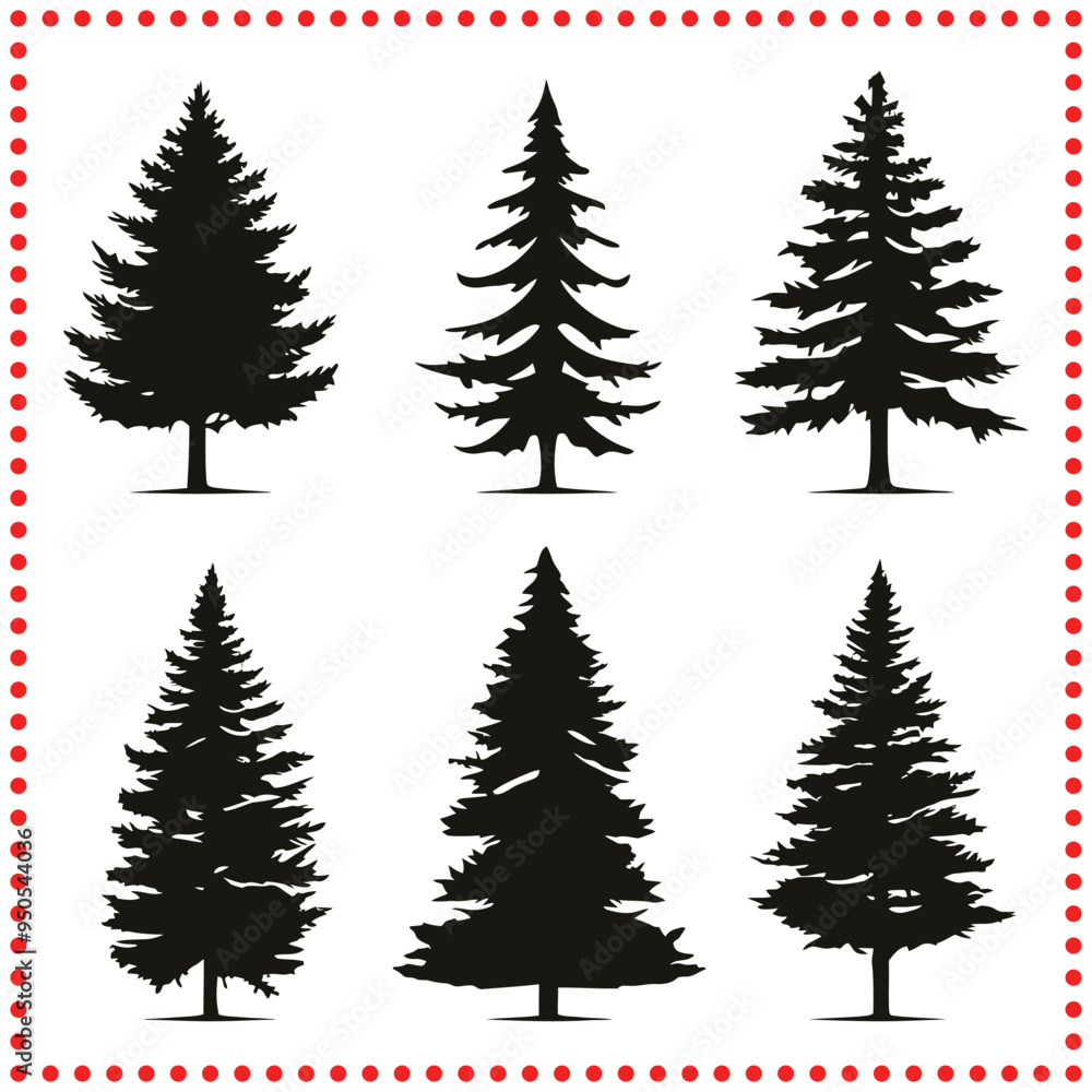 Stylized Evergreen Tree Silhouette Vector for Nature and Wilderness Graphics Stylized Evergreen Tree Silhouette Vector for Nature and Wilderness Graphics