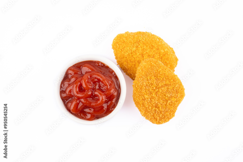 Chicken nuggets on white background Chicken nuggets on white background