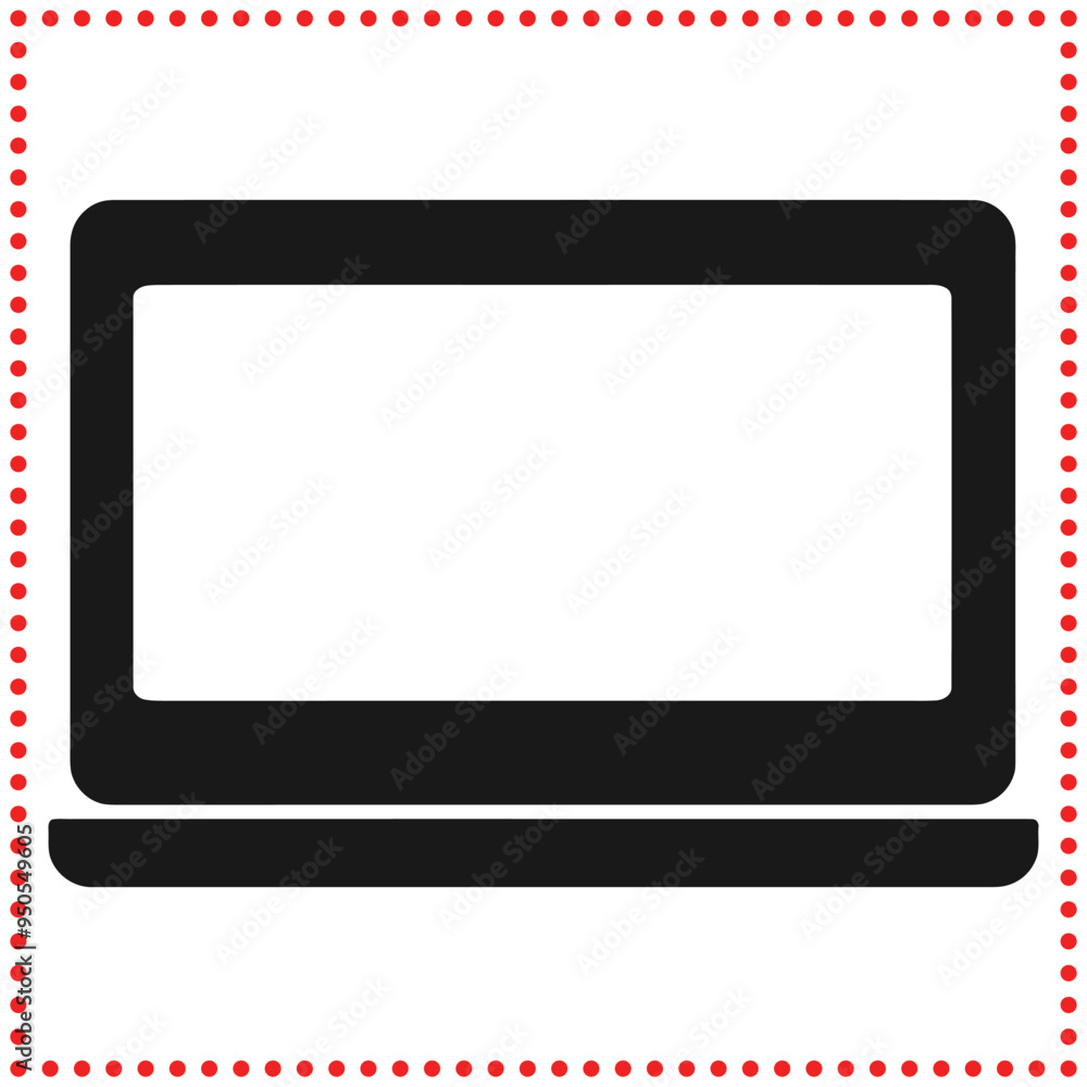 Black Laptop Silhouette Vector for Business and Tech Branding Black Laptop Silhouette Vector for Business and Tech Branding