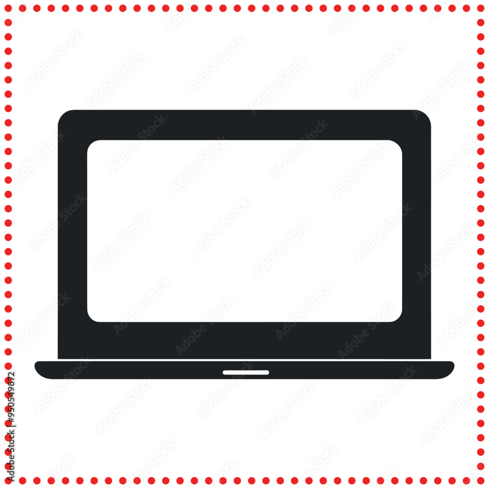 Vector Laptop Silhouette Icon for Mobile and Digital Applications Vector Laptop Silhouette Icon for Mobile and Digital Applications