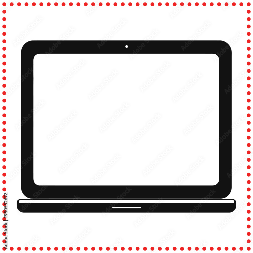 Classic Laptop Silhouette Vector for IT and Software Branding Classic Laptop Silhouette Vector for IT and Software Branding