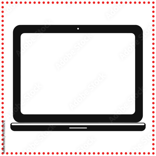 Classic Laptop Silhouette Vector for IT and Software Branding