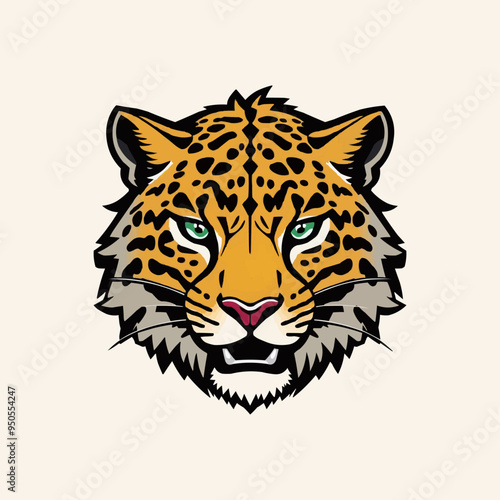 Vector Leopard Head mascot Logo.