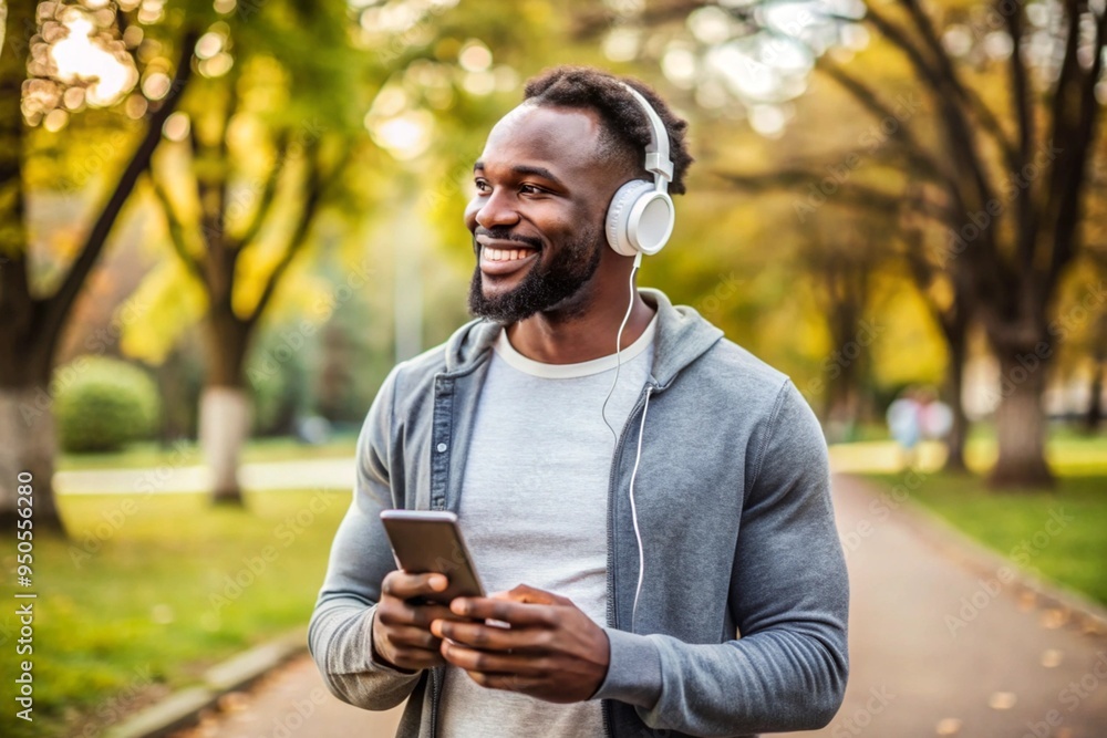 A man is walking down a path with his phone in his hand A man is walking down a path with his phone in his hand