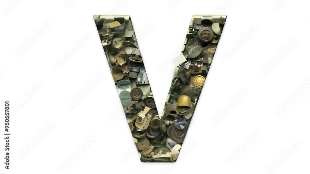 Military Themed Letter V Showcasing Various Medals and Insignias Generative AI Military Themed Letter V Showcasing Various Medals and Insignias Generative AI