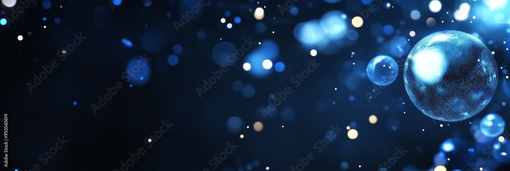 A beautiful abstract background with a blurred blue and white bokeh effect, creating a dreamy and ethereal atmosphere. The image represents concepts of mystery, imagination, the universe, light and A beautiful abstract background with a blurred blue and white bokeh effect, creating a dreamy and ethereal atmosphere. The image represents concepts of mystery, imagination, the universe, light and