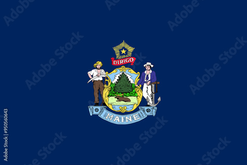 Maine State Flag background illustration