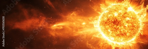 A breathtaking image showcasing the sun in all its fiery glory. It symbolizes the power, energy, and life-giving nature of our star. The swirling flames and intense heat create a sense of awe and wond