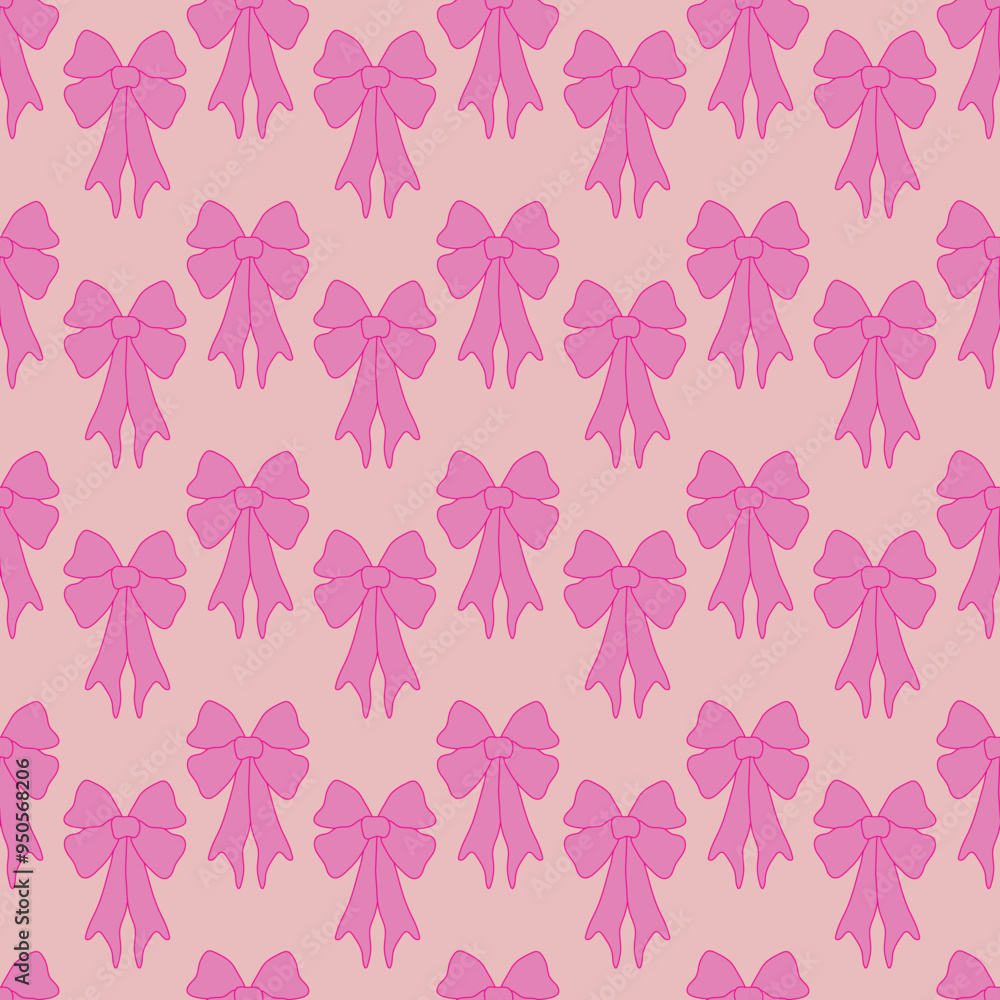 Decorative pink bow seamless pattern Decorative pink bow seamless pattern
