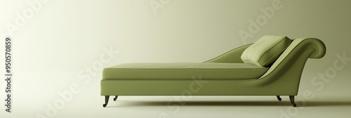 Elegant and subtle olive green divan showcased on a minimalistic backdrop.