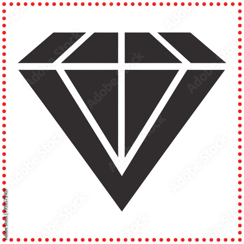 Sleek Diamond Silhouette Vector for High End and Premium Graphics