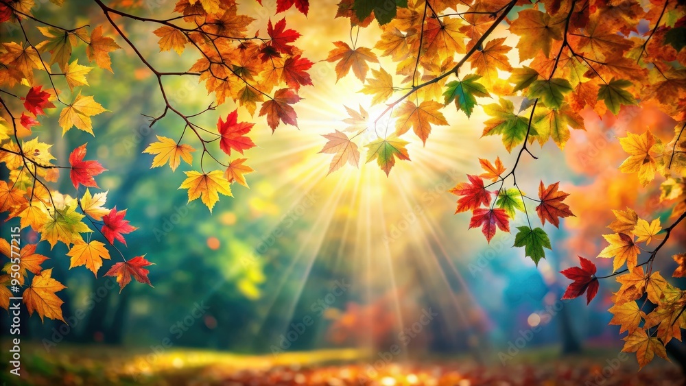 A beautiful nature background with colorful leaves and sunlight filtering through the trees, nature, background, trees A beautiful nature background with colorful leaves and sunlight filtering through the trees, nature, background, trees