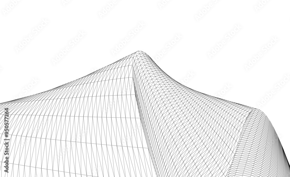 Fototapeta premium Architecture background vector 3d illustration on white background