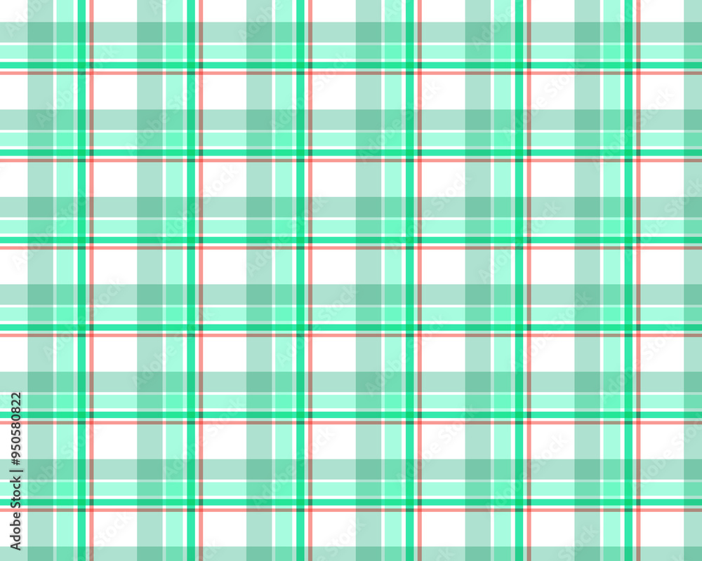 Fototapeta premium Pattern texture in light green & white lining, . Seamless striped check plaid graphic for flannel shirt, blanket, throw, or other modern spring summer autumn winter fashion fabric design.