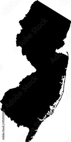 State of New Jersey Silhouette Outline Graphic Design with Transparent Background	