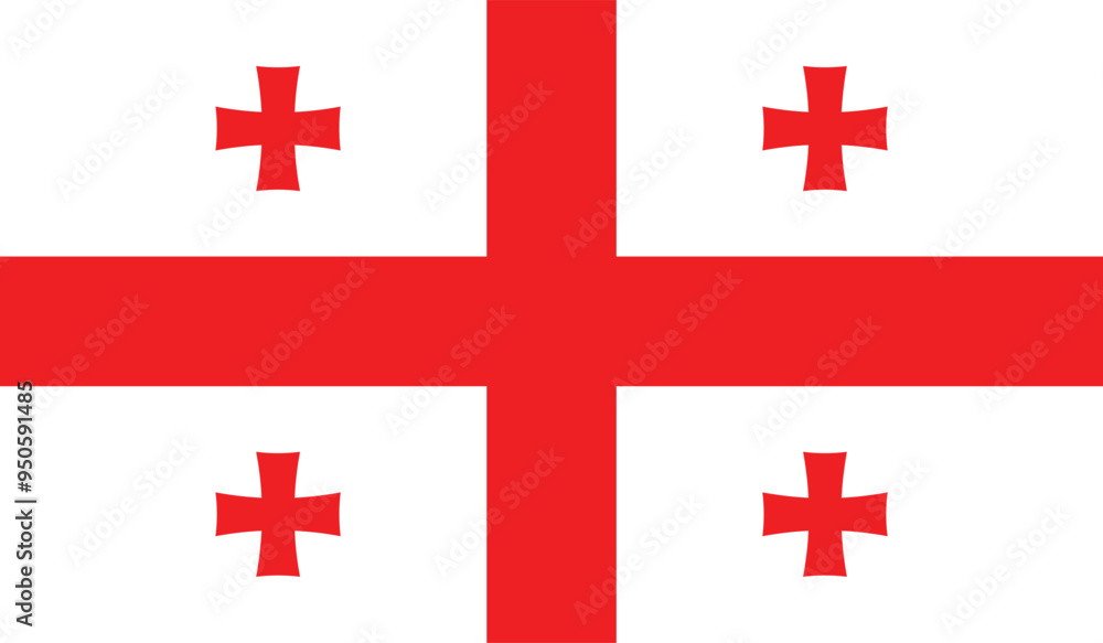 Flag of georgia , Georgian Flag , flat vector Flag of georgia , Georgian Flag , flat vector
