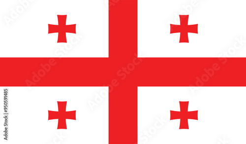 Flag of georgia , Georgian Flag , flat vector
