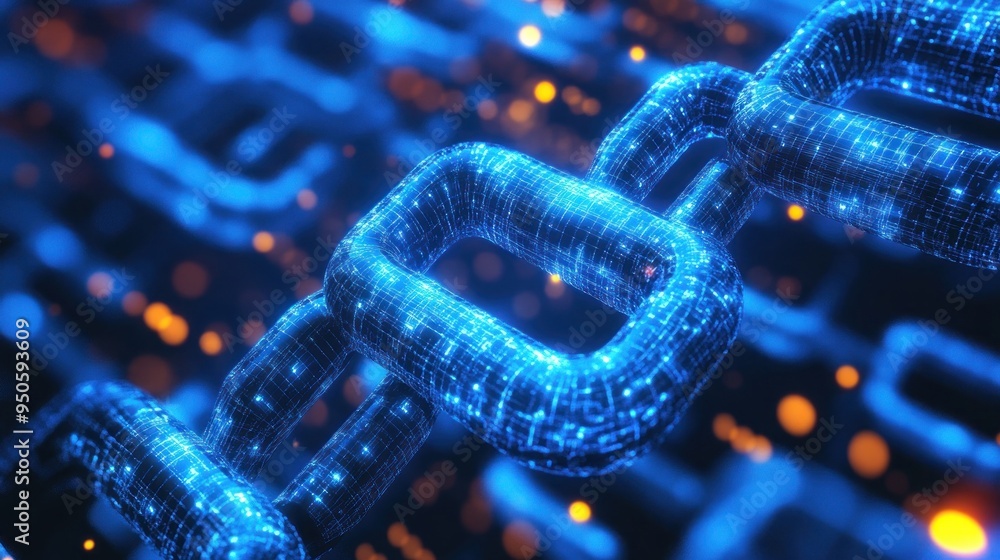 Digital Chain Link - A Glowing Representation of Connection Digital Chain Link - A Glowing Representation of Connection