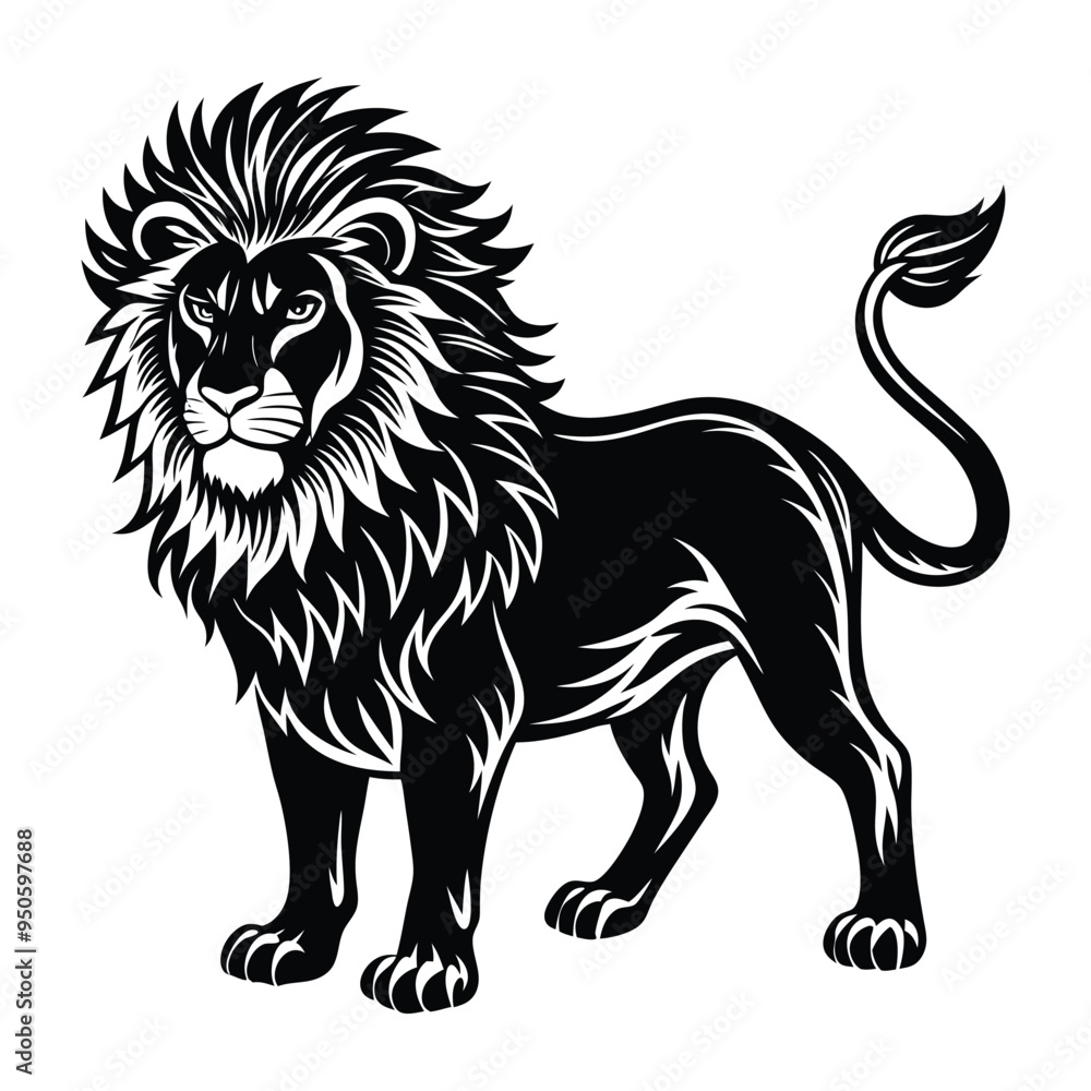 Fototapeta premium lion silhouette vector 