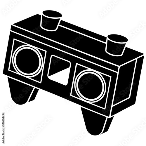 Stereoscope silhouette vector art illustration
