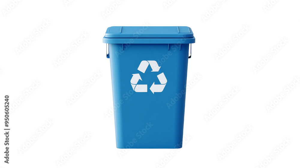 Blue Recycling Bin with Recycling Symbol. Blue Recycling Bin with Recycling Symbol.