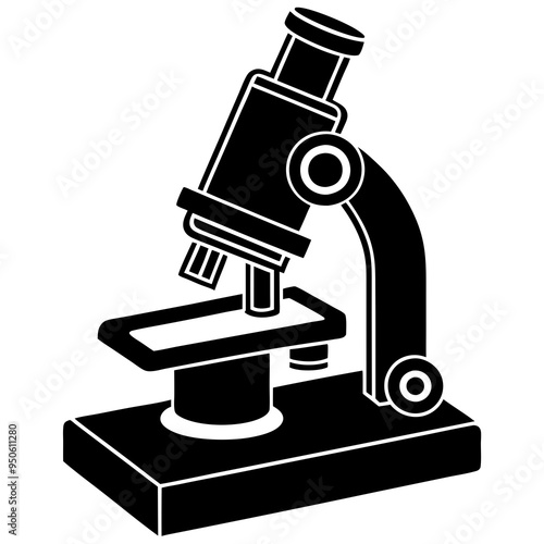 Microtome silhouette vector art illustration 