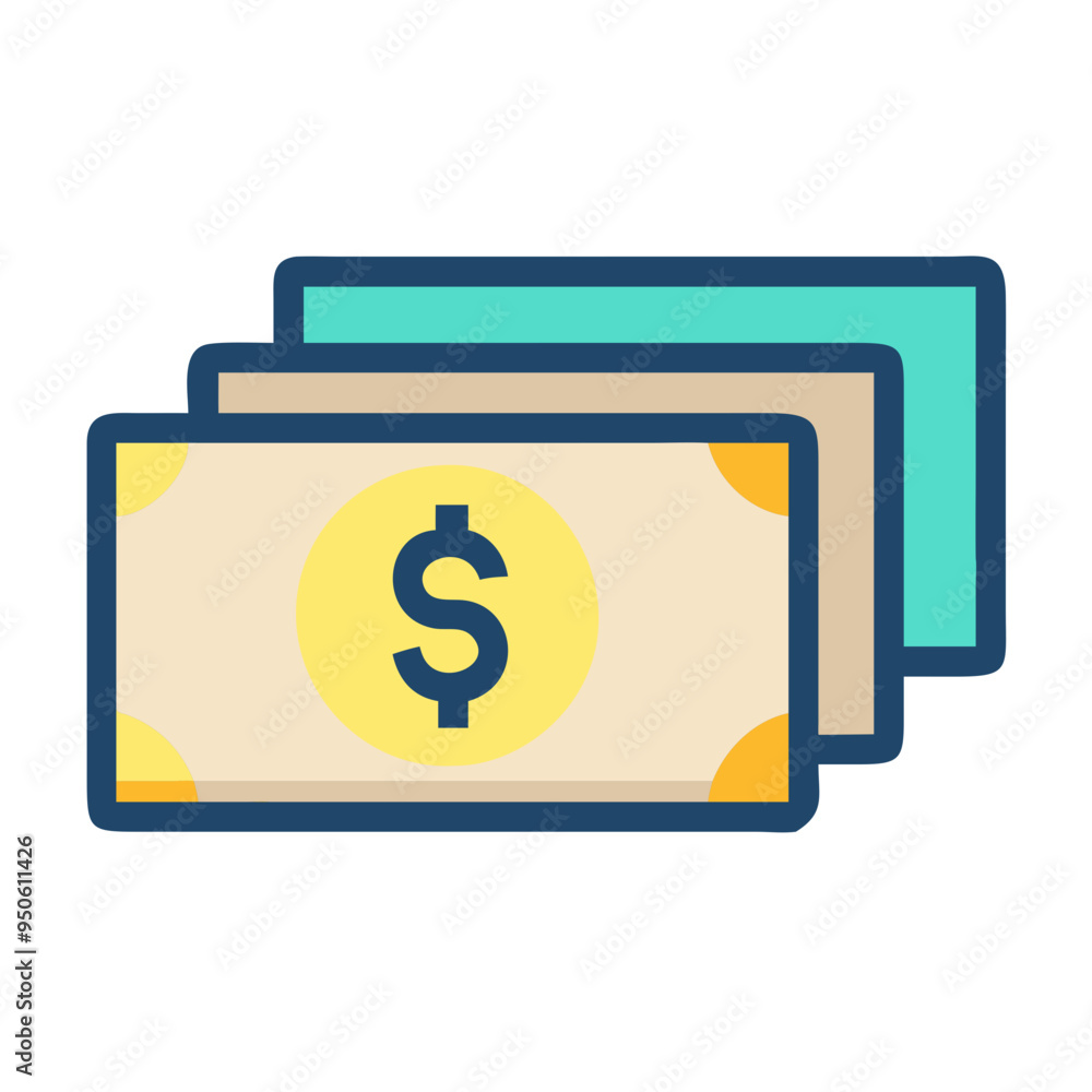 Stack of banknotes with dollar sign on a clean white background with copy space Stack of banknotes with dollar sign on a clean white background with copy space
