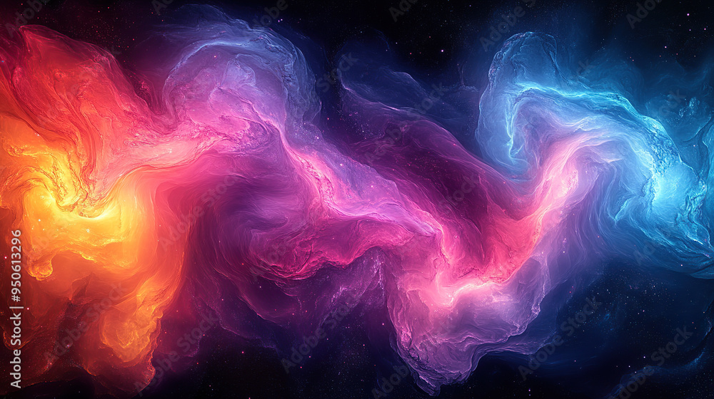 Abstract colorful nebula swirls with glowing energy, evoking a sense of cosmic wonder and ethereal beauty. Abstract colorful nebula swirls with glowing energy, evoking a sense of cosmic wonder and ethereal beauty.