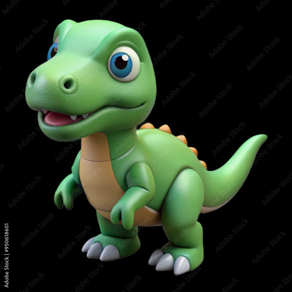 Fototapeta premium Plastic dino toy, 3D illustration
