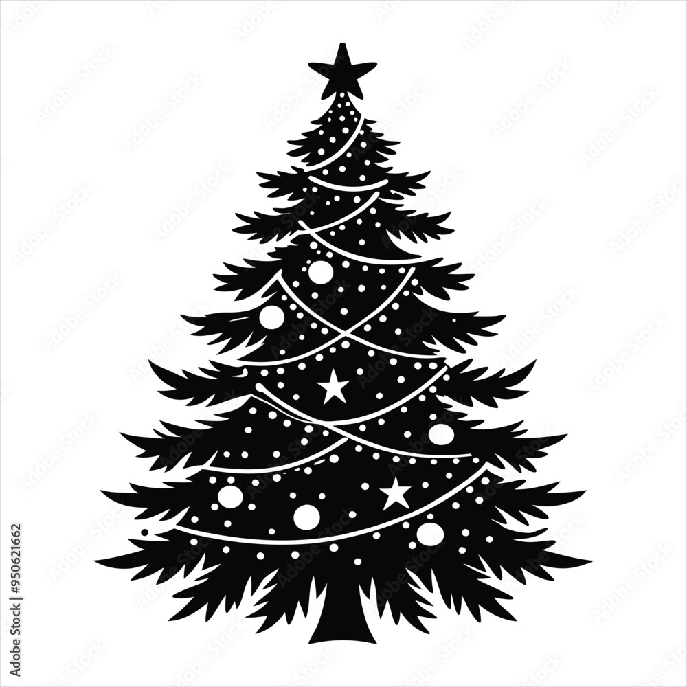Christmas tree silhouette vector Christmas tree silhouette vector