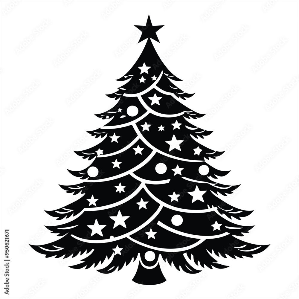 Christmas tree silhouette vector Christmas tree silhouette vector