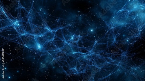 Image featuring flowing blue waves intertwined with glowing particles.