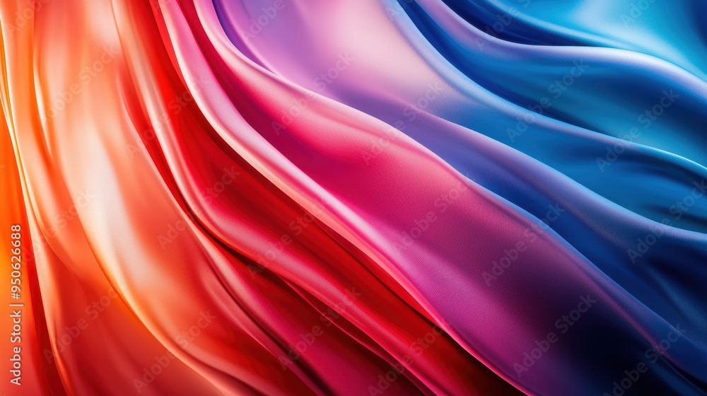 Obraz premium Vivid Multicolored Flowing Fabric Display Capturing Vibrant Hues and Dynamic Motion in a Mesmerizing Design
