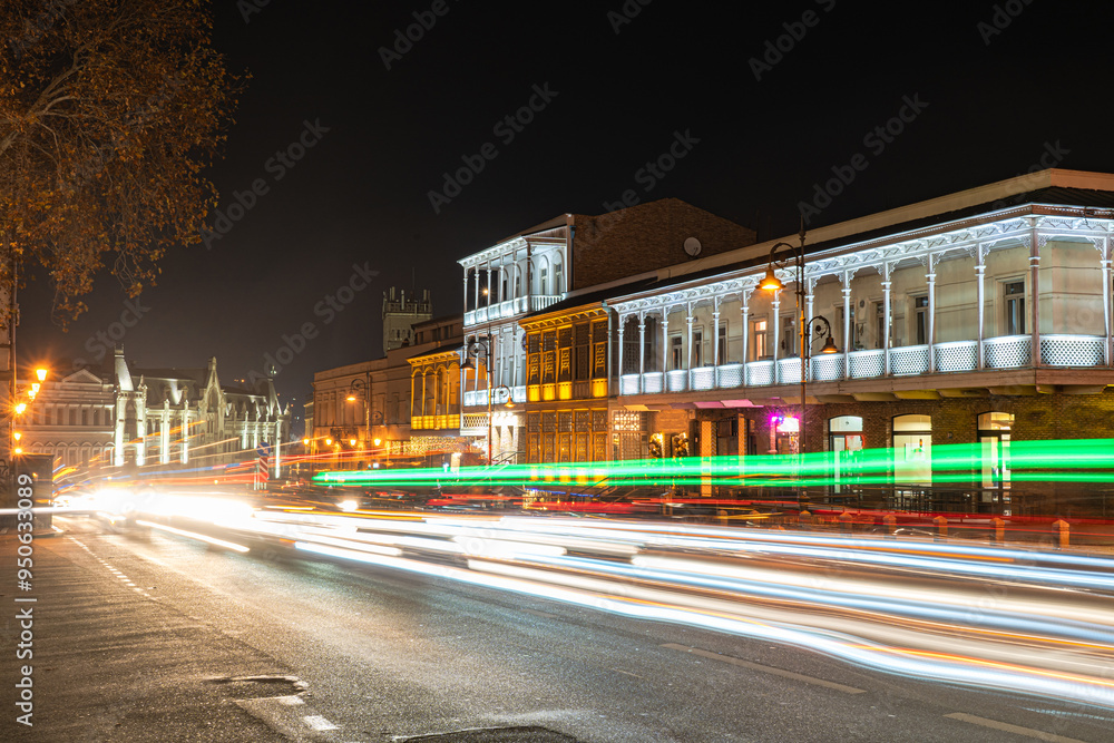 Festive Christmas Illumination of Tbilisi Architecture Festive Christmas Illumination of Tbilisi Architecture