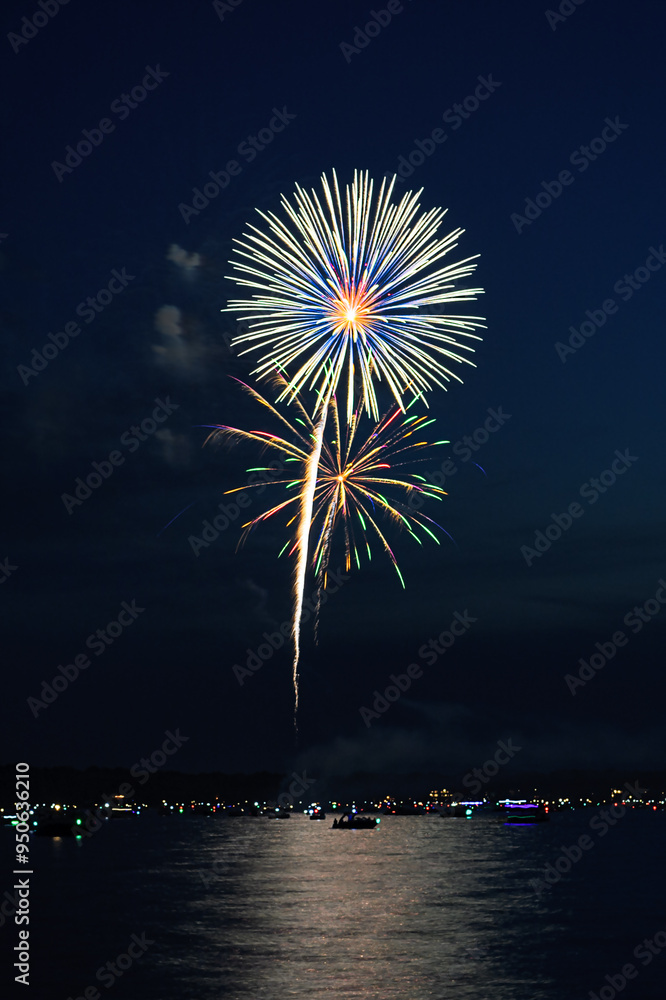 Fireworks That Look Like Blooming Dandelion Explode Over Lake