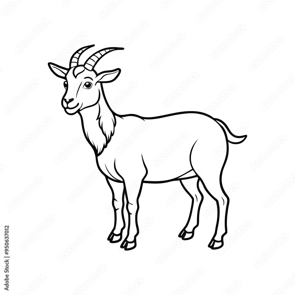 Goat vector icon lineout and outline icon vector illustration. Goat vector icon lineout and outline icon vector illustration.