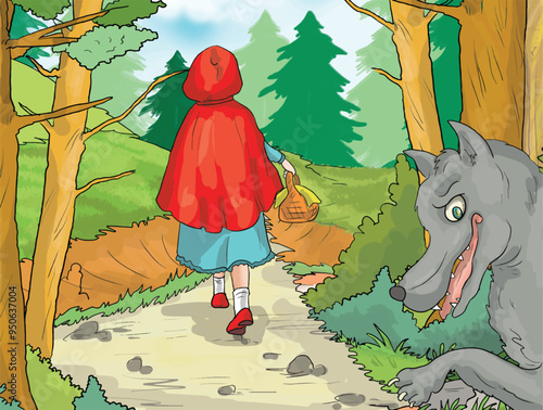 Little Red Riding Hood fairy tale.