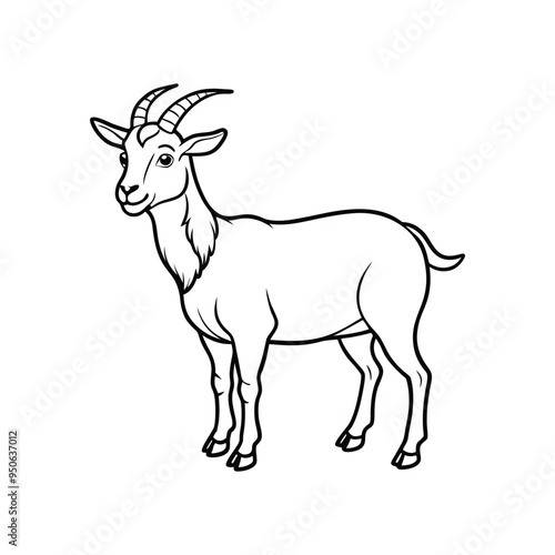 Goat vector  icon lineout and outline icon vector illustration.