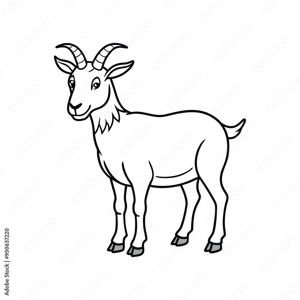 Fototapeta premium Goat vector icon lineout and outline icon vector illustration.