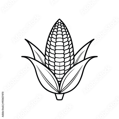 Corn  icon vector lineout  illustration on white background.