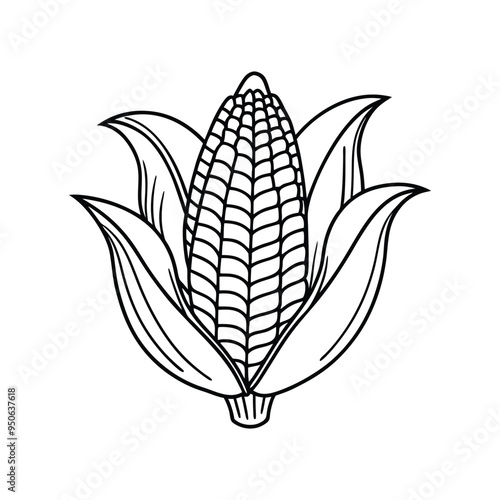 Corn  icon vector lineout  illustration on white background.