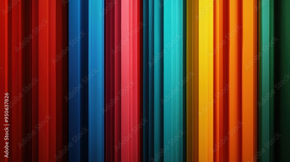 Vibrant Colorful Striped Abstract Background Design in Bright Rainbow Hue Combinations