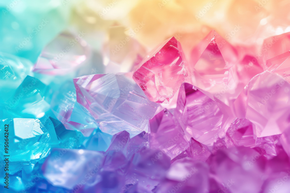 A stunning array of colorful crystals reflecting light in a vibrant gradient, perfect for backgrounds and artistic projects. A stunning array of colorful crystals reflecting light in a vibrant gradient, perfect for backgrounds and artistic projects.