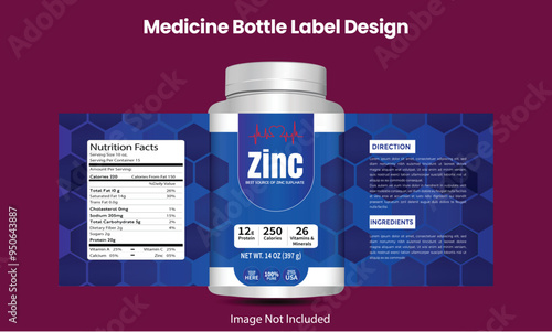 Medicine Bottle Label , Package template design, Label design, mock-up design label template