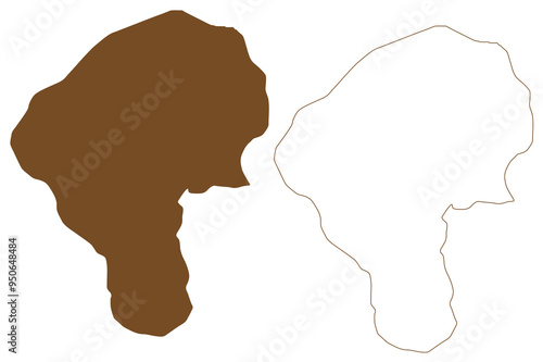 Bruce island (Russia, Russian Federation, Franz Josef Land archipelago) map vector illustration, scribble sketch Ostrov Brjusa map
