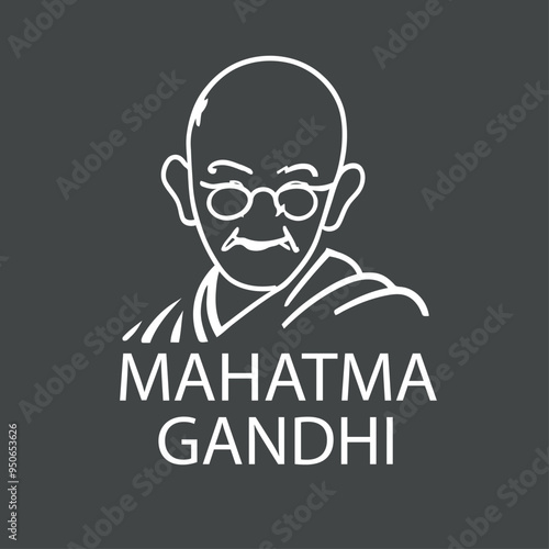 Obraz na płótnie A silhouette of mahatma gandhi