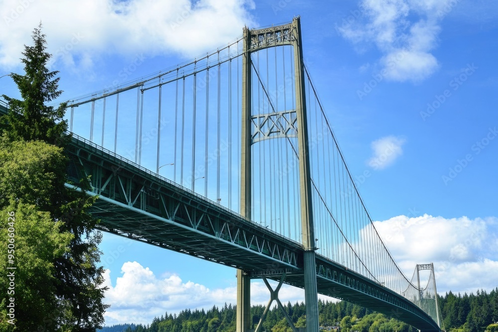 Narrows Bridge Tacoma. Modern Architecture for Travel in the Outdoors Narrows Bridge Tacoma. Modern Architecture for Travel in the Outdoors